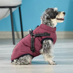 Warm Dog Winter Jacket, Snowproof Windproof Waterproof Dog Coat, Soft Fleece Lining for Cold Weather, Purple, Size 3XL