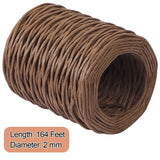 1 Rolls Floral Bind Wire Wrap Twine,Vine Wire Waterproof Paper Wrapped Rope Metal Wire for Flower Bouquets Flower Crowns, Artificial Flower Making, DIY Projects,Wedding Decorating (Brown) Brown - Side View