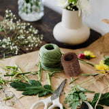 1 Rolls Floral Bind Wire Wrap Twine,Vine Wire Waterproof Paper Wrapped Rope Metal Wire for Flower Bouquets Flower Crowns, Artificial Flower Making, DIY Projects,Wedding Decorating (Brown) Brown - Top-Down View