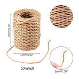 1 Rolls Floral Bind Wire Wrap Twine,Vine Wire Waterproof Paper Wrapped Rope Metal Wire for Flower Bouquets Flower Crowns, Artificial Flower Making, DIY Projects,Wedding Decorating (Brown) Light Brown - Rear View