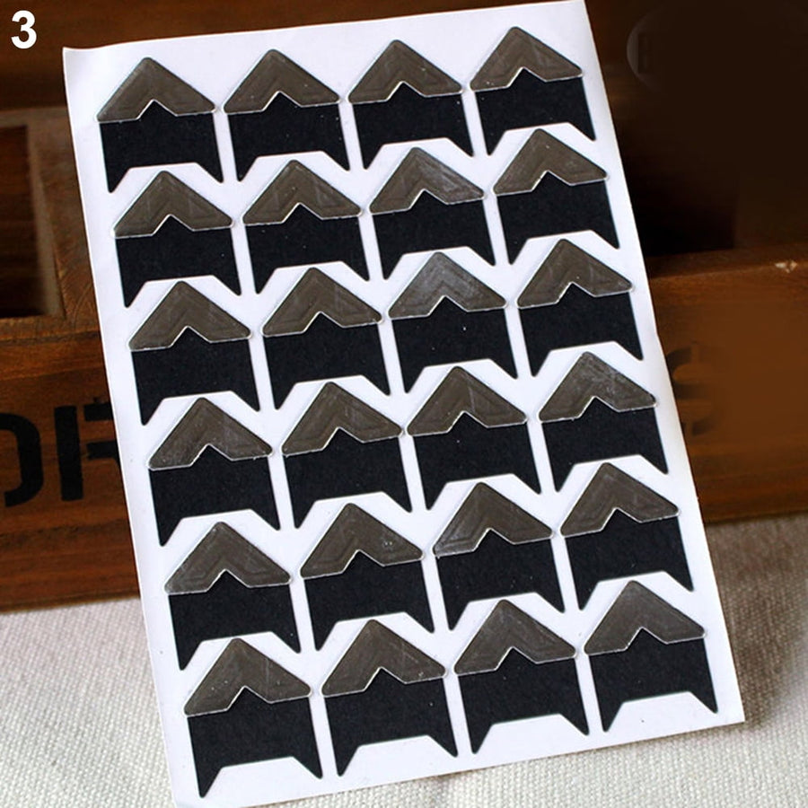 120Pcs Self-Adhesive Photo Frame Corner Sticker Craft Scrapbook Album Decor Silver White