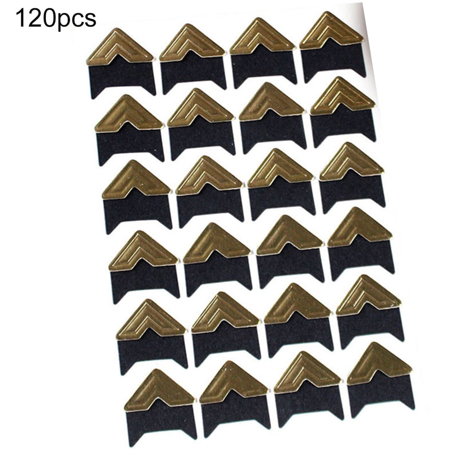 120Pcs Self-Adhesive Photo Frame Corner Sticker Craft Scrapbook Album Decor Silver White