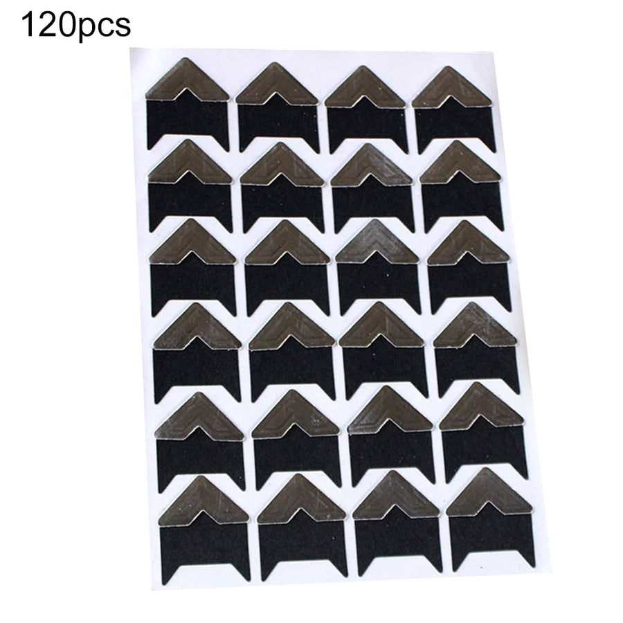 120Pcs Self-Adhesive Photo Frame Corner Sticker Craft Scrapbook Album Decor Silver White