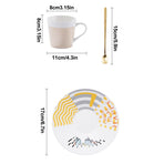 Optical Illusion Ceramic Coffee Mug,Rotating Cup Creates Moving Reflection Design, Unique Novelty Tea & Espresso Cup with Anti-Slip Base, Smooth Handle,Fun Gift for Coffee Lovers