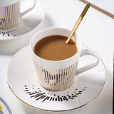 Optical Illusion Ceramic Coffee Mug,Rotating Cup Creates Moving Reflection Design, Unique Novelty Tea & Espresso Cup with Anti-Slip Base, Smooth Handle,Fun Gift for Coffee Lovers - 45-Degree Angle