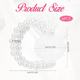 6 Pieces Corsage Wristlet Bands, Elastic Corsage Bracelet Handmade Stretch Pearl Corsage Wristband DIY Flower Bracelet for Women Girls Bridal Wedding Prom Party Accessories
