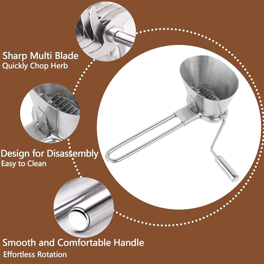 Manual Stainless Steel Parsley Shredder,Pepper Grinder,Herb Roller Mincer,Handheld Spice Grinder,Versatile Kitchen Tool for Herbs Vegetables Spices,Easy Hand-crank for Quick Cutting/Mincing