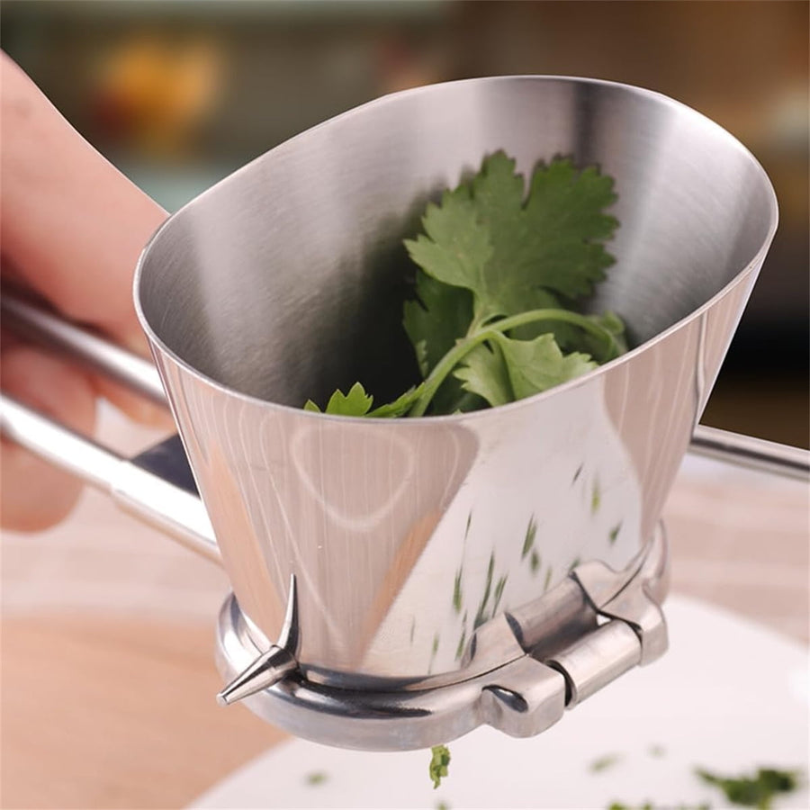 Manual Stainless Steel Parsley Shredder,Pepper Grinder,Herb Roller Mincer,Handheld Spice Grinder,Versatile Kitchen Tool for Herbs Vegetables Spices,Easy Hand-crank for Quick Cutting/Mincing