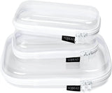 Hard Sided Clear Zipper Case for Storage- Professional-Grade Clear Zipper Pencil Case,Toy Storage Bins, Toiletry Pouch, Travel Organizer, Cosmetic Bagï¼\x88White,2 Pack, Mï¼\x89 M - Extra Image