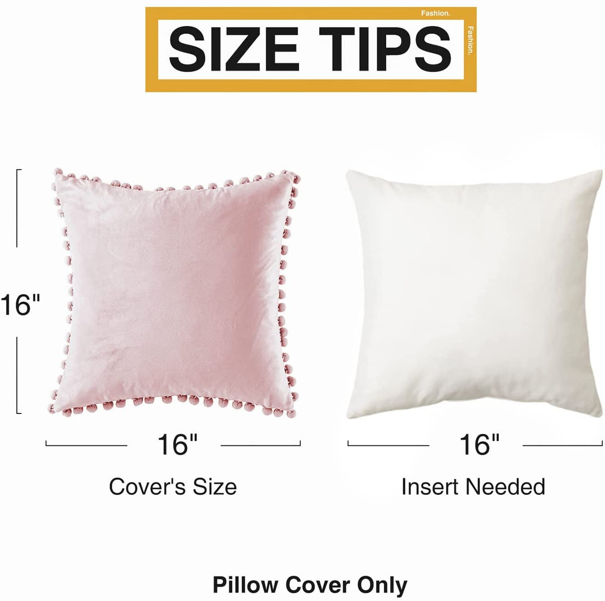 Blush Pink Throw Pillow Covers for Couch Bed Sofa Decorative Pillow Covers 16x16 Set of 2 Soft Velvet Square Cushion Covers with Tassels Cute Girl Princess Aesthetic Home Decor Baby Pink