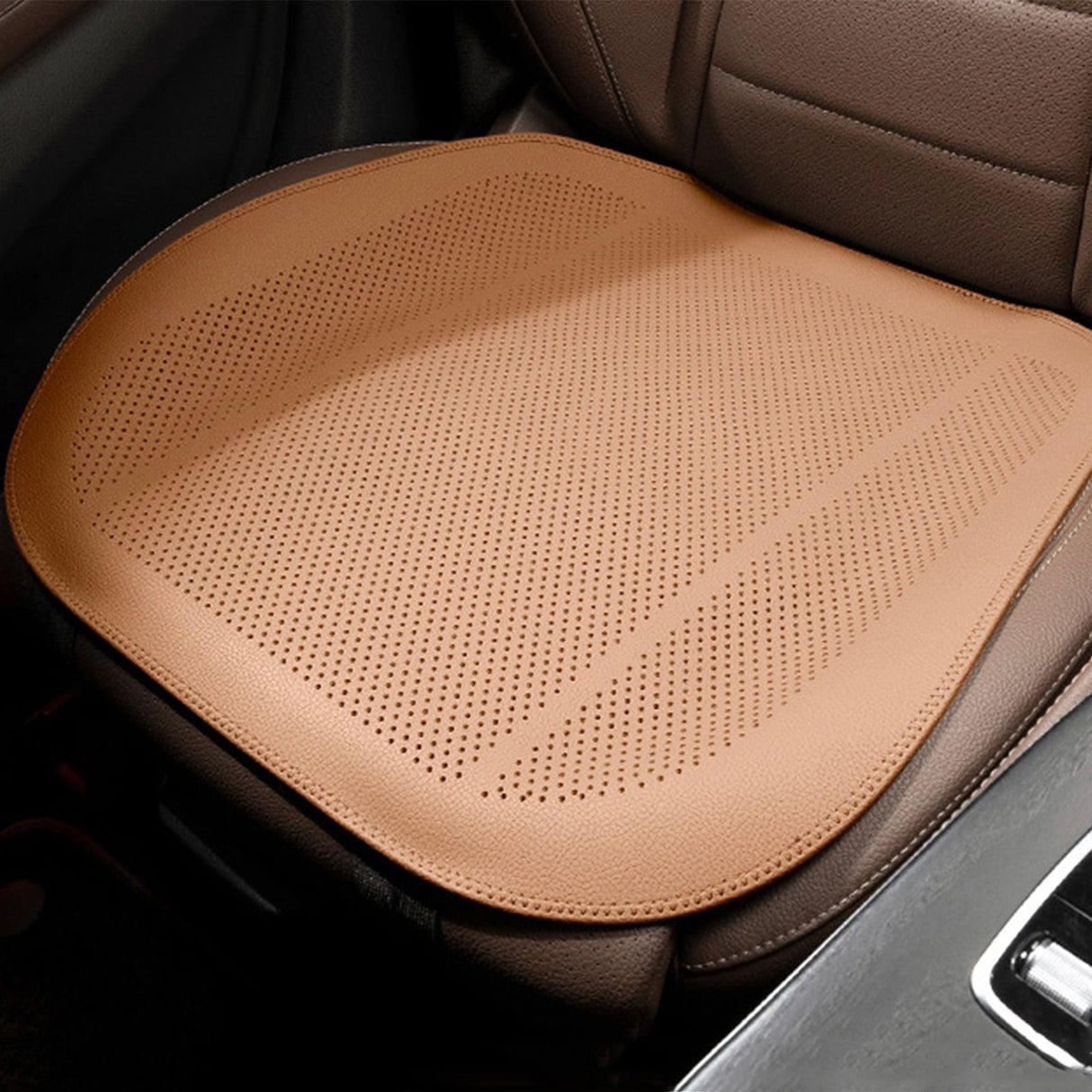 Front Car Seat Covers Water Proof Seat Protector Universal Fit, Ventilation Car Seat Cushion, Universal Anti-Slip Driver Seat Cover, for Most Cars SUVs and Trucks Beige