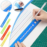 30cm/12inch Flexible Ruler, Rubber Plastic Ruler, Foldable Ruler Folding Soft Plastic Ruler, Shatterproof Straight Measuring Tools for Office Family Supplies(Blue) Red - Side View