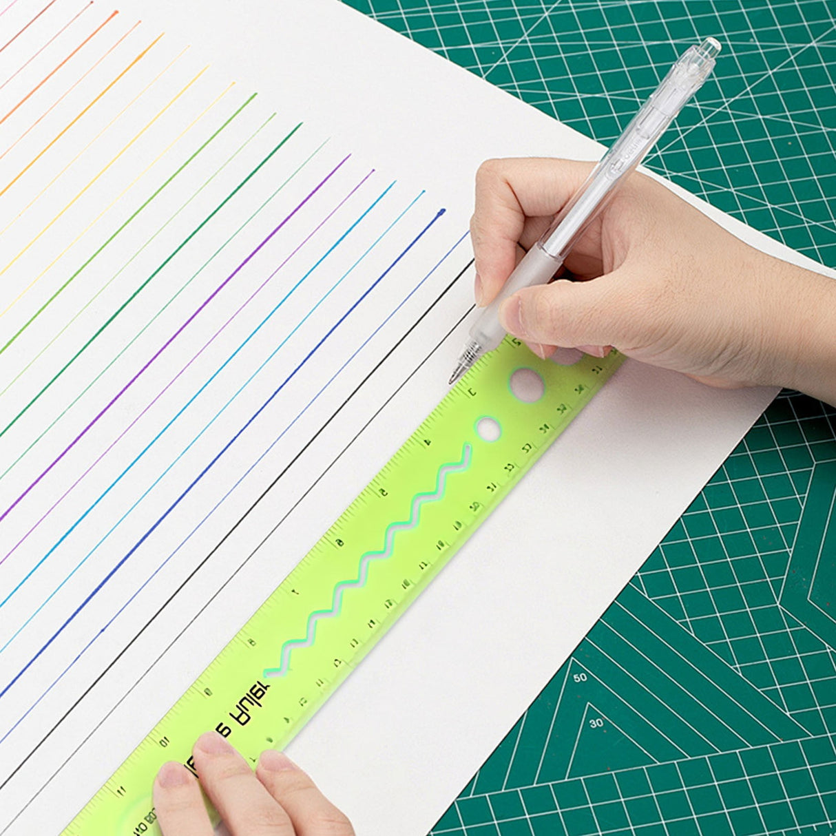 30cm/12inch Flexible Ruler, Rubber Plastic Ruler, Foldable Ruler Folding Soft Plastic Ruler, Shatterproof Straight Measuring Tools for Office Family Supplies(Blue) Yellow