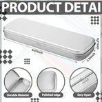 6 Pcs Tin Pencil Case Metal Pencil Case Empty Hinged Stainless Steel Box Rectangular for Brushes Crayon
