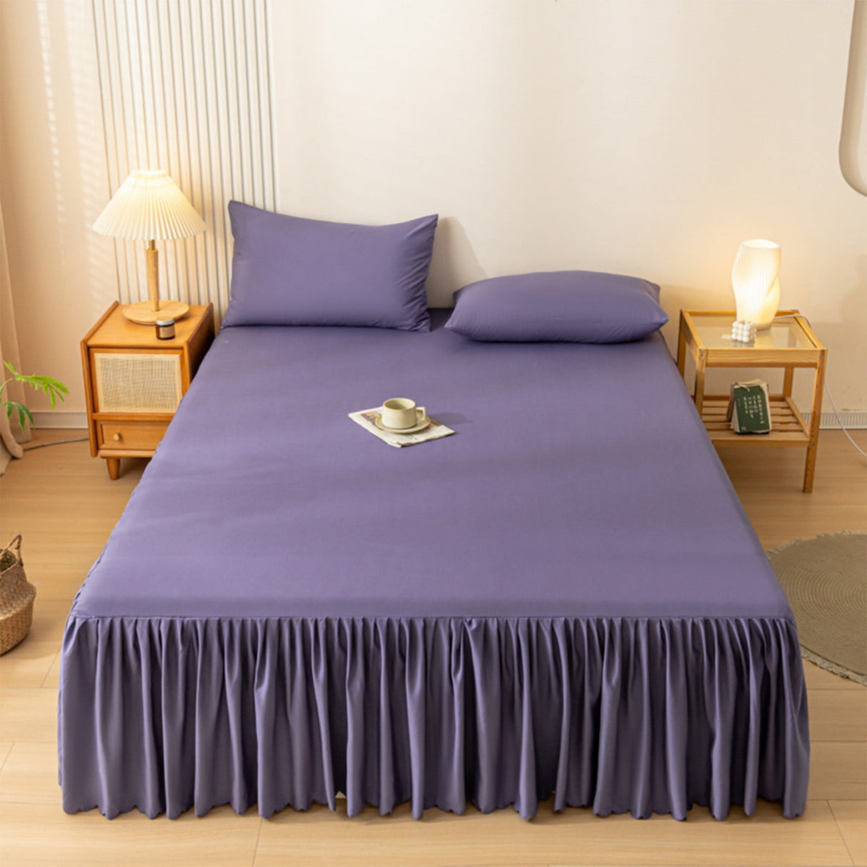 Bed Skirt Queen Size Ruffled Bed Skirt with Split Corners, Queen Bed Skirt Drop, Queen Size Bed Skirt, for Ruffled Bed Skirt with Split Corners, Bed Skirt Queen Size White
