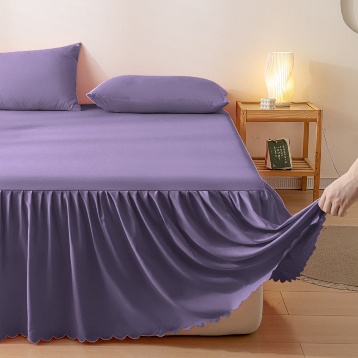 Bed Skirt Queen Size Ruffled Bed Skirt with Split Corners, Queen Bed Skirt Drop, Queen Size Bed Skirt, for Ruffled Bed Skirt with Split Corners, Bed Skirt Queen Size White