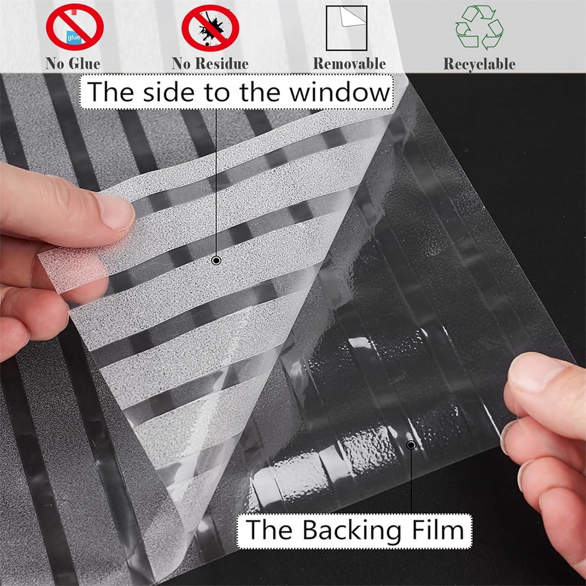 Privacy Window Film Frosted Glass Window Film 17.5 x 78.7 in No Glue Window Static Cling Glass Door Film Anti-UV Glass Films Strips Frosted Sliding Window Covering Stickers for Home Office