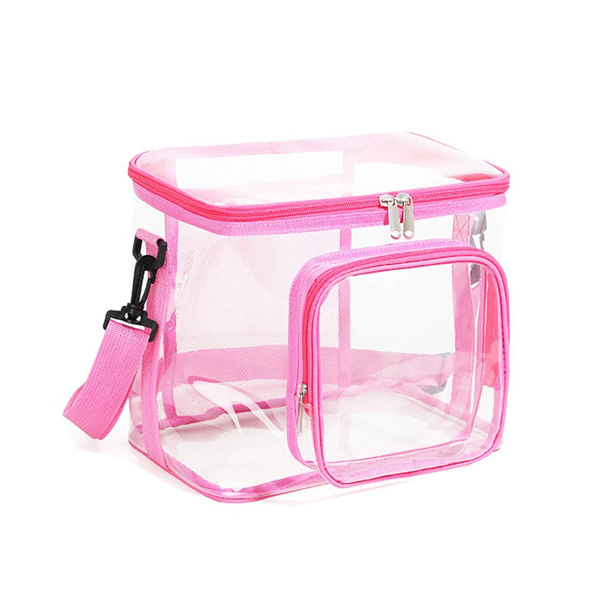 Extra Large Clear Cosmetic Makeup Bag, Transparent PVC Tote Shoulder Bag, Waterproof Clear Toiletry Carry Pouch, Makeup Artist Bag, Portable Storage Bag Blue