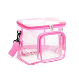 Extra Large Clear Cosmetic Makeup Bag, Transparent PVC Tote Shoulder Bag, Waterproof Clear Toiletry Carry Pouch, Makeup Artist Bag, Portable Storage Bag Blue