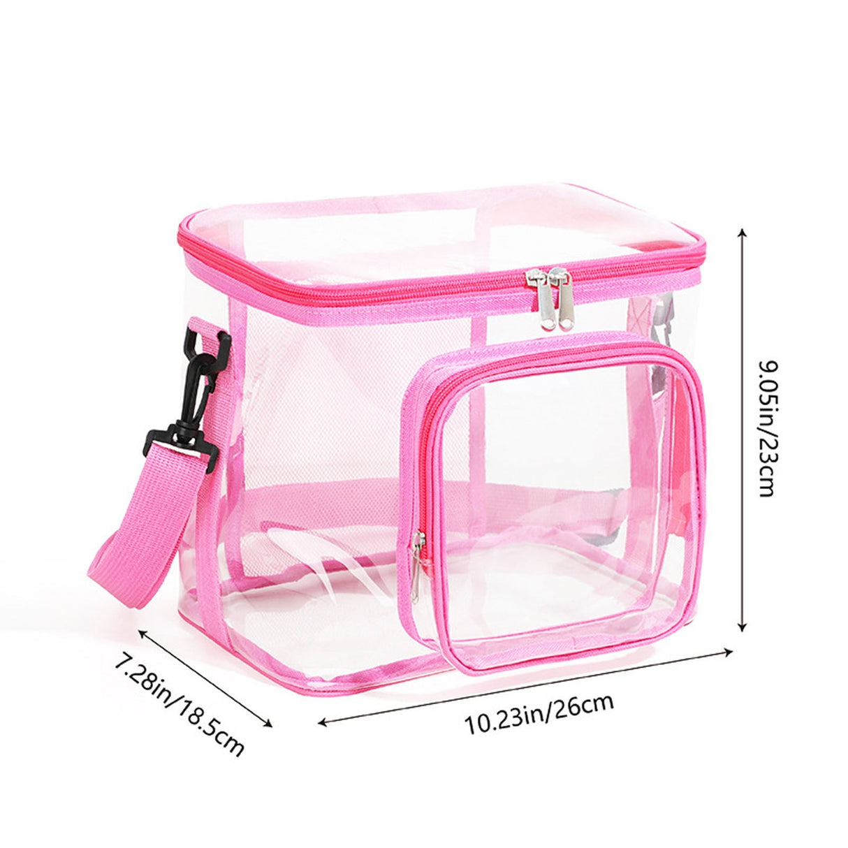 Extra Large Clear Cosmetic Makeup Bag, Transparent PVC Tote Shoulder Bag, Waterproof Clear Toiletry Carry Pouch, Makeup Artist Bag, Portable Storage Bag Blue