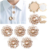Rhinestone Button Cover 5 Pcs Golden Crystal Cover for Women Blouses Detachable Shirt Clips Buttons Crystal Fancy Buttons for Dress Suit Jeans Clothing DIY Holiday Decoration Embellishments Gold