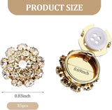 Rhinestone Button Cover 5 Pcs Golden Crystal Cover for Women Blouses Detachable Shirt Clips Buttons Crystal Fancy Buttons for Dress Suit Jeans Clothing DIY Holiday Decoration Embellishments Gold