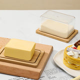 Glass Butter Dish with Airtight Lid, Keeps Butter Soft, Countertop and Refrigerator Door Shelf, Butter Tray with Lid Fridge, Butter Holder, Covered Butter Dishes, Cheese Freezer Preservation Box Multicolor