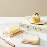 Glass Butter Dish with Airtight Lid, Keeps Butter Soft, Countertop and Refrigerator Door Shelf, Butter Tray with Lid Fridge, Butter Holder, Covered Butter Dishes, Cheese Freezer Preservation Box Multicolor