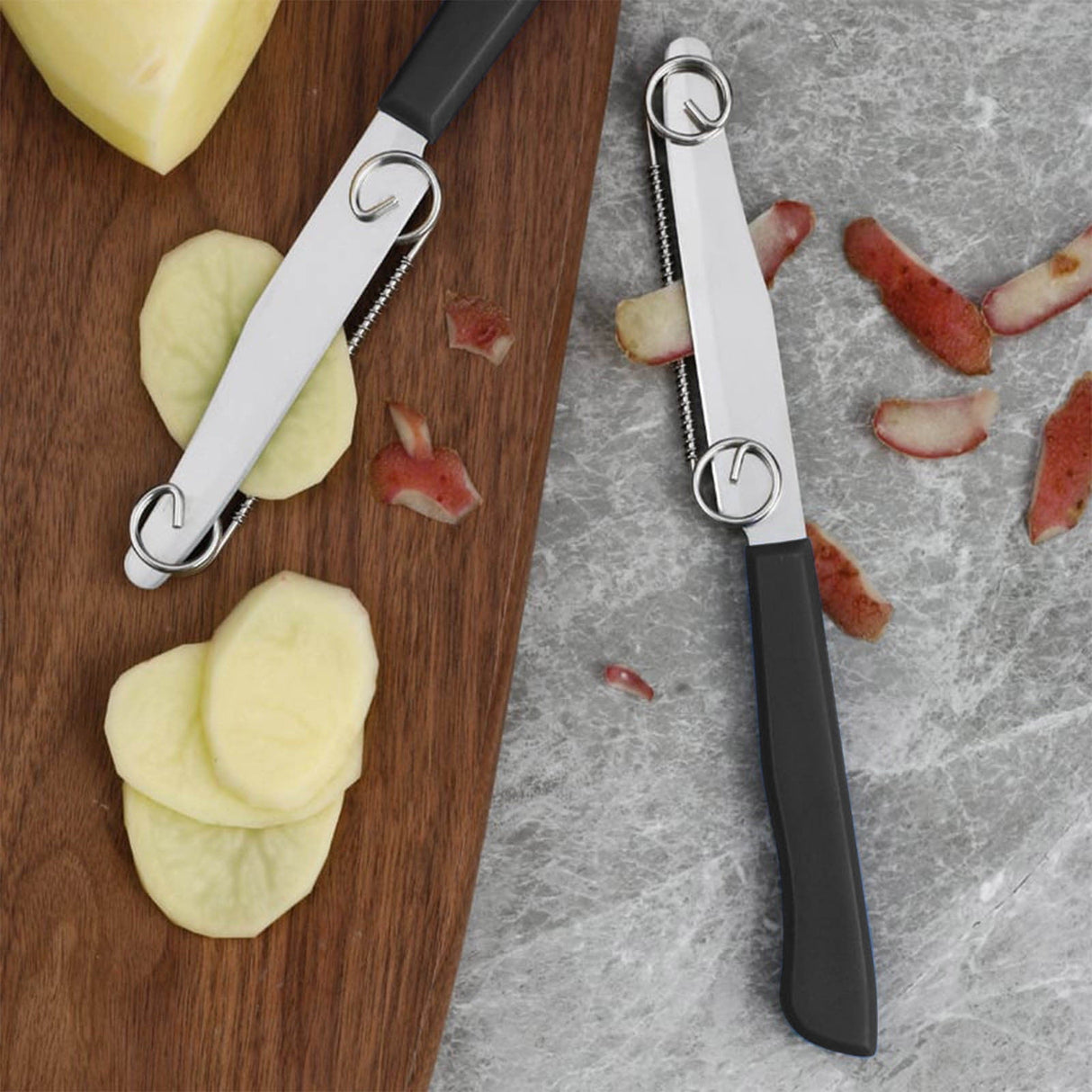 Quick Slicing Knife, Magic Fruit Vegetable Peeler Peeling Slicing Knife, Multifunctional Stainless Steel Fruit Slicer, for Vegetables, Julienne Peeler Vegetable Peeler Slicer, Kitchen Tool Multicolor
