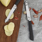 Quick Slicing Knife, Magic Fruit Vegetable Peeler Peeling Slicing Knife, Multifunctional Stainless Steel Fruit Slicer, for Vegetables, Julienne Peeler Vegetable Peeler Slicer, Kitchen Tool Multicolor
