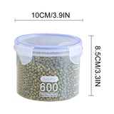 Clear Sealed Food Containers, 800ml Plastic Stackable Leakproof Storage Jar with Locking Lid, Kitchen Gadget for Rice Beans Storage A - Front View
