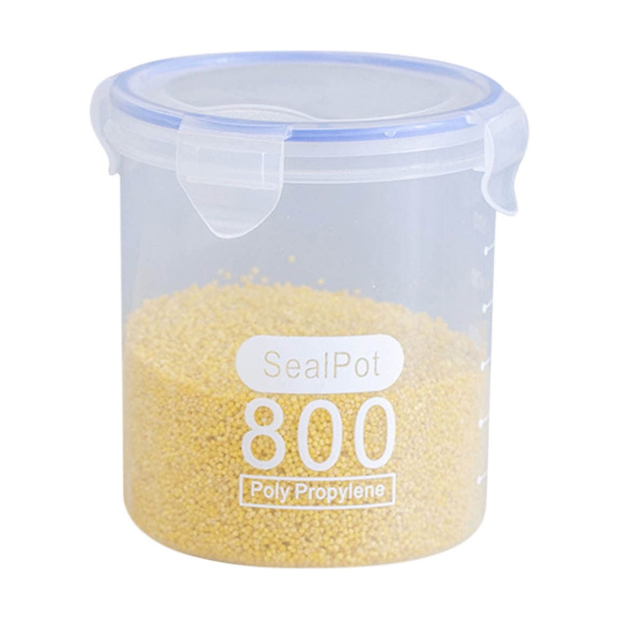 Clear Sealed Food Containers, 800ml Plastic Stackable Leakproof Storage Jar with Locking Lid, Kitchen Gadget for Rice Beans Storage B