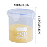 Clear Sealed Food Containers, 800ml Plastic Stackable Leakproof Storage Jar with Locking Lid, Kitchen Gadget for Rice Beans Storage B