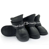 Pet Shoes, Candy Colors Anti-Slip Waterproof Rubber Rain Shoes Boots Paw Cover, Dog Boots & Paw Protectors, for Small Medium Dogs M Black - Side View