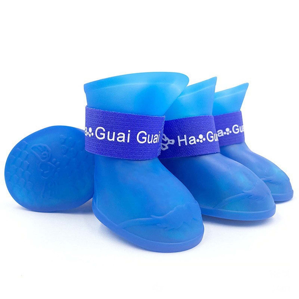 Pet Shoes, Candy Colors Anti-Slip Waterproof Rubber Rain Shoes Boots Paw Cover, Dog Boots & Paw Protectors, for Small Medium Dogs M Blue