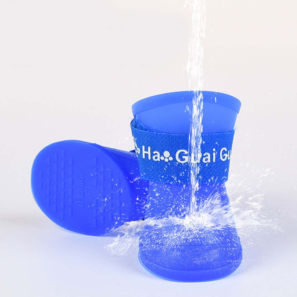 Pet Shoes, Candy Colors Anti-Slip Waterproof Rubber Rain Shoes Boots Paw Cover, Dog Boots & Paw Protectors, for Small Medium Dogs M Blue