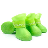 Pet Shoes, Candy Colors Anti-Slip Waterproof Rubber Rain Shoes Boots Paw Cover, Dog Boots & Paw Protectors, for Small Medium Dogs L Green