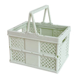 Foldable Storage Baskets with Handle, Portable Shower Basket, Vegetable Fruit Storage Organizers Box, Multifunctional Shopping Basket Outdoor Picnic Basket for Home, Picnic, Shopping Green