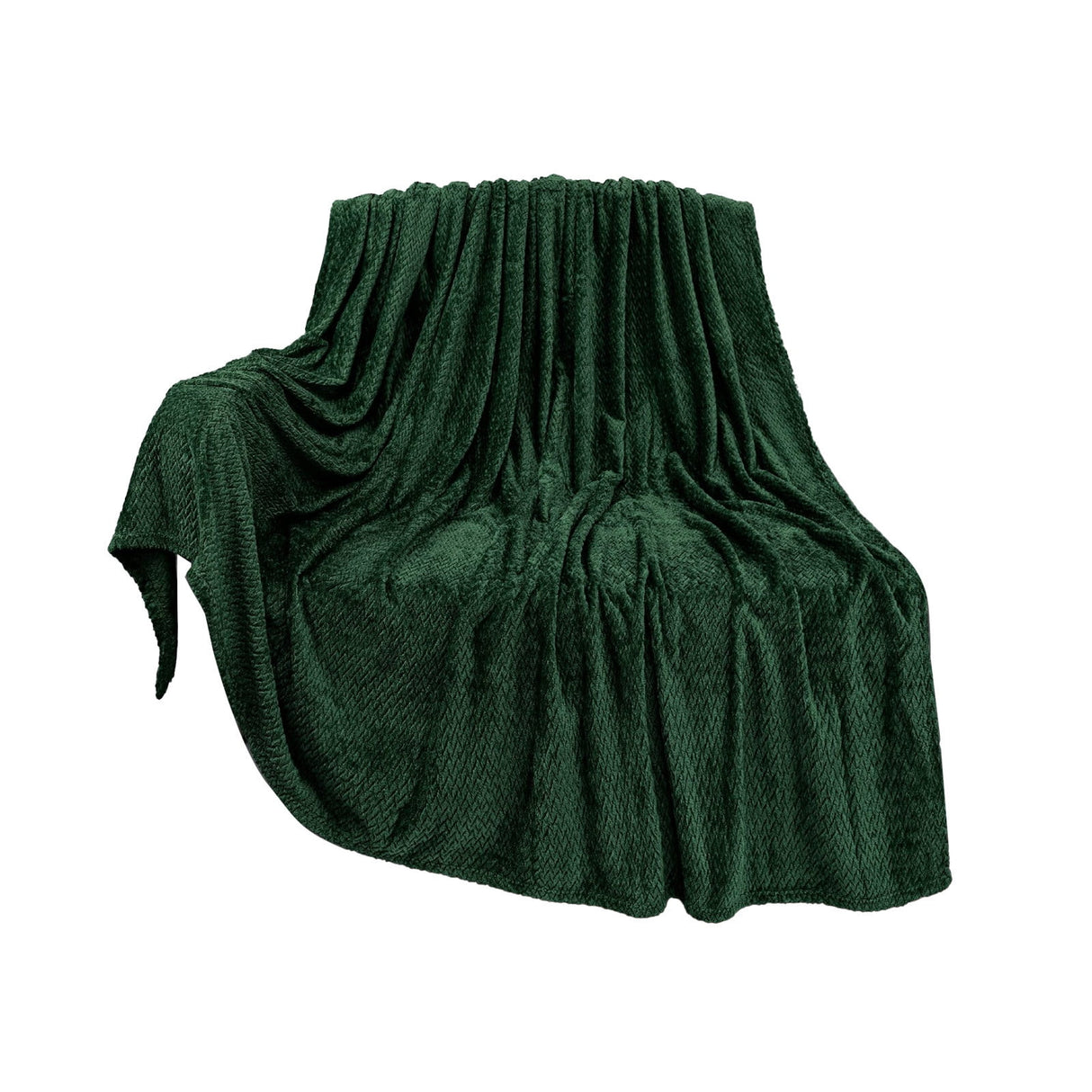 Christmas Solid Color Blanket, 59x39" Soft Warm Throw Blanket, Light-weight Plush Throw Blanket for Bed Sofa Camping Airplane Holiday Green
