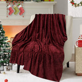 Christmas Solid Color Blanket, 59x39" Soft Warm Throw Blanket, Light-weight Plush Throw Blanket for Bed Sofa Camping Airplane Holiday Wine