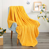 Christmas Solid Color Blanket, 59x39" Soft Warm Throw Blanket, Light-weight Plush Throw Blanket for Bed Sofa Camping Airplane Holiday Yellow
