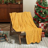 Christmas Solid Color Blanket, 59x39" Soft Warm Throw Blanket, Light-weight Plush Throw Blanket for Bed Sofa Camping Airplane Holiday Yellow