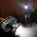 Rechargeable LED Headlamp, LED Spotlight Flashlight Outdoor, Long Lasting Large Waterproof Spot Light, Outdoor Fishing Night Fishing Lamp, Camping Light, for Hunting Boating Camping Black