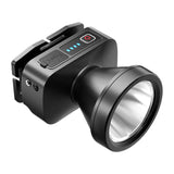 Rechargeable LED Headlamp, LED Spotlight Flashlight Outdoor, Long Lasting Large Waterproof Spot Light, Outdoor Fishing Night Fishing Lamp, Camping Light, for Hunting Boating Camping Black - Front View