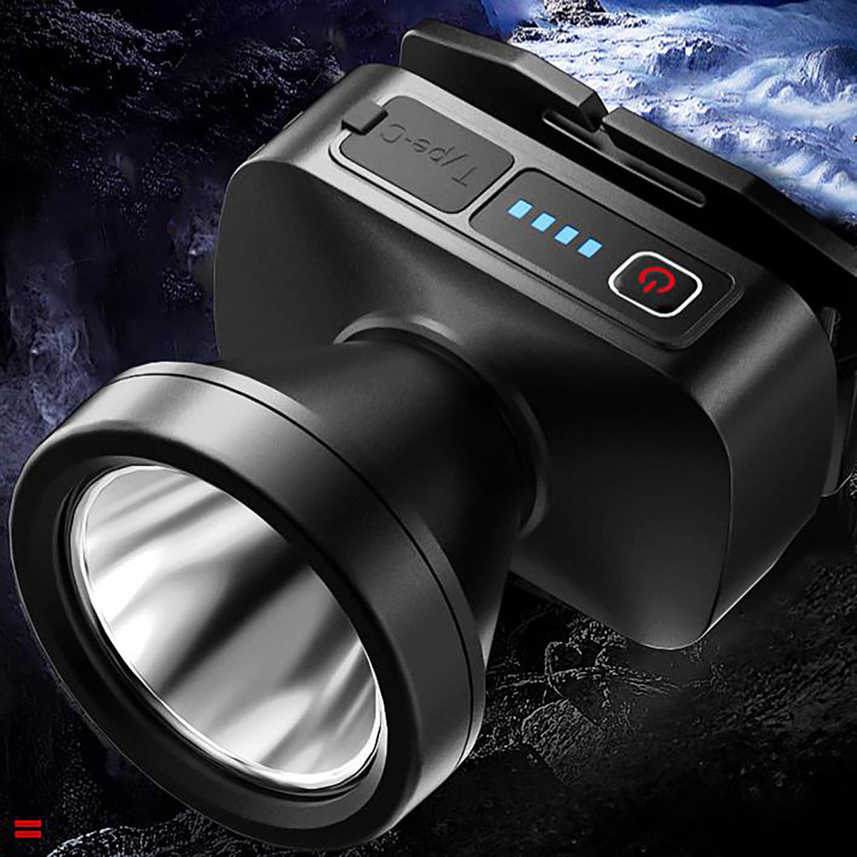 Rechargeable LED Headlamp, LED Spotlight Flashlight Outdoor, Long Lasting Large Waterproof Spot Light, Outdoor Fishing Night Fishing Lamp, Camping Light, for Hunting Boating Camping Black
