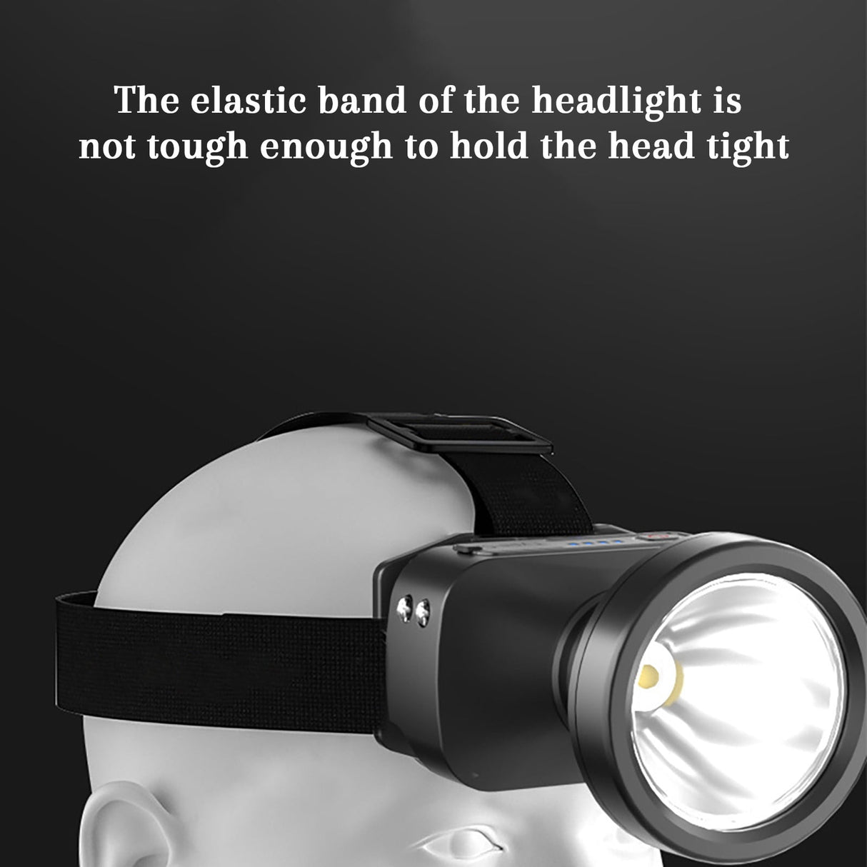 Rechargeable LED Headlamp, LED Spotlight Flashlight Outdoor, Long Lasting Large Waterproof Spot Light, Outdoor Fishing Night Fishing Lamp, Camping Light, for Hunting Boating Camping Black