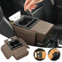 Car Center Console Armrest Pillow, Memory Foam Auto Armrest Box Cover with Cup Holder and Phone Holder, Waterproof Leather Arm Rest Protector Cushion, Car Tissue Box, Interior Car Accessories Black