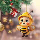 6PCS Christmas Cute Bee Hanging Ornaments, 3.15