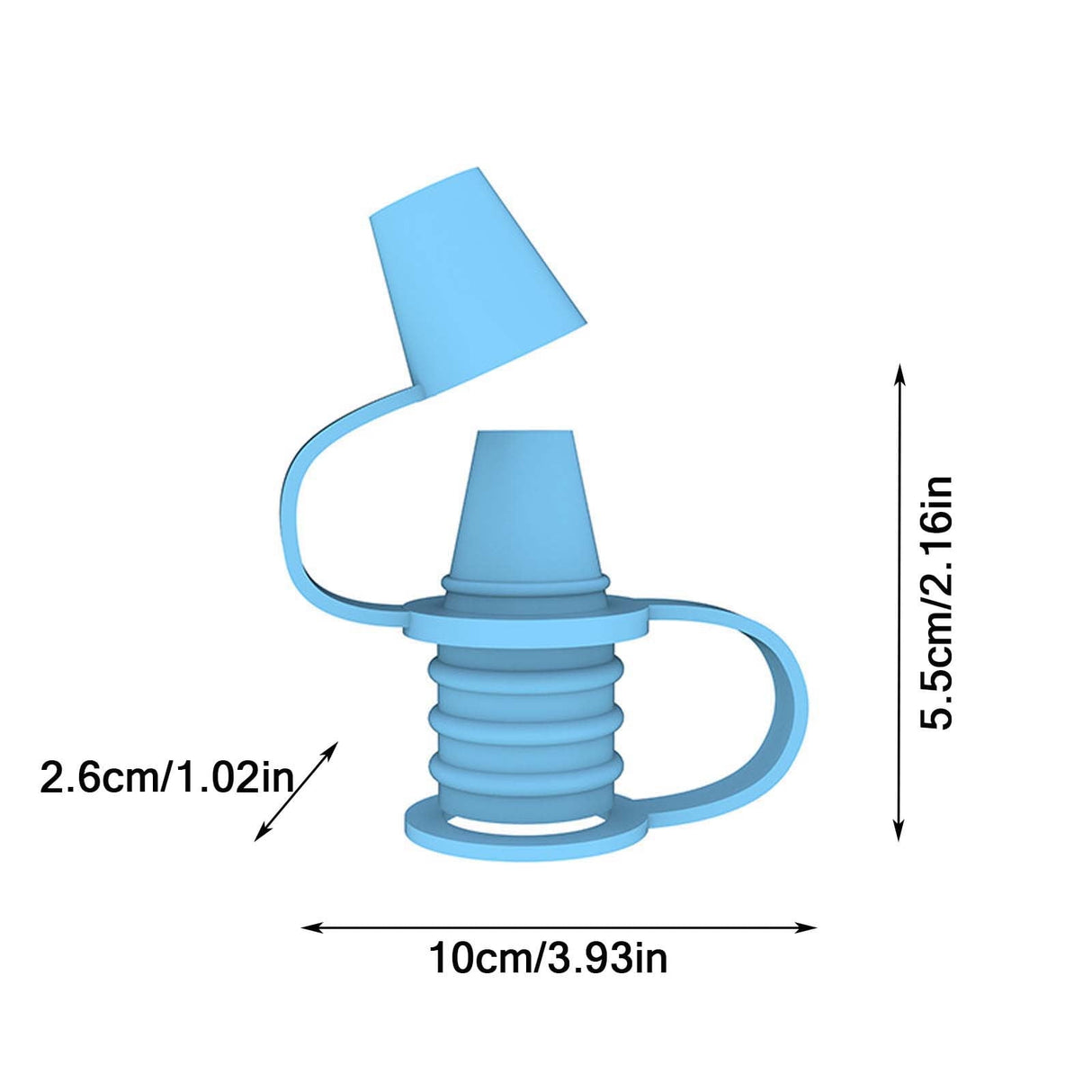 Original Water Bottle Topper, Silicone Sippy Top Spout with Protective Cap, Multifunctional Water Bottle Nozzle, 2-in-1 Water Bottle Cap, Silicone Topper for Food Pouch Blue