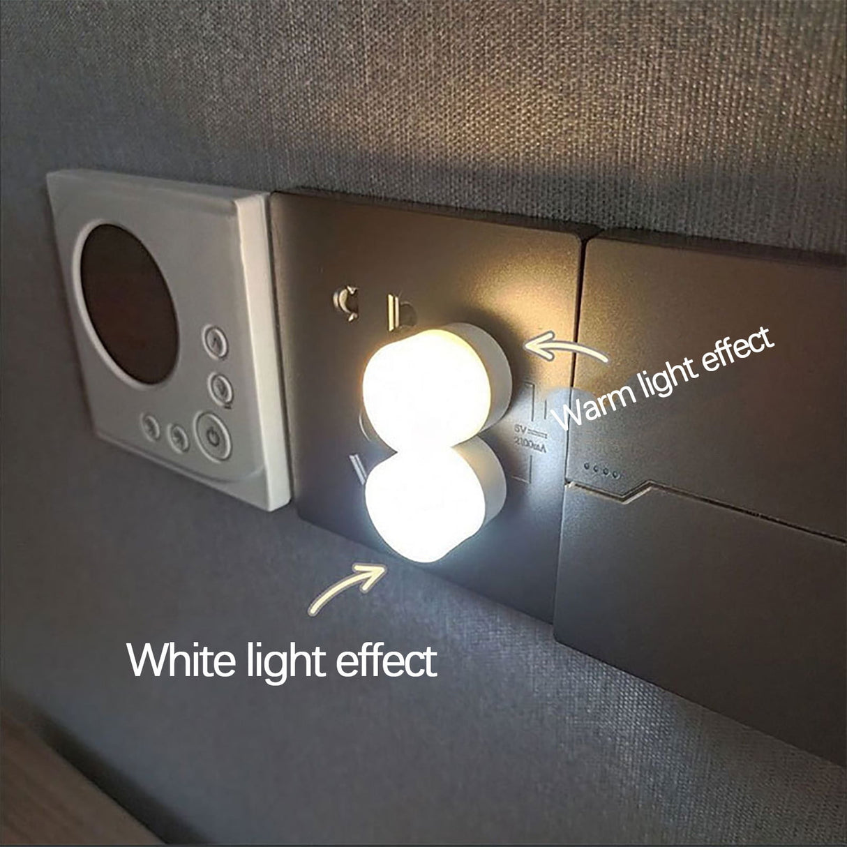 USB Night Light, LED Mini Light Bulb, Plug in Night Light, Small Bedside Night Lights, USB Light Bulb for Bedroom, Hallway, Kitchen, Car Tiny Light, Power Bank Power Outage Emergency Light Beige